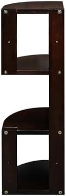 CONSDAN Corner Shelves, Solid Hickory Wood Corner Shelf Wall Mounted, 4 Tier Floating Corner Shelves for Wall, Wall Corn