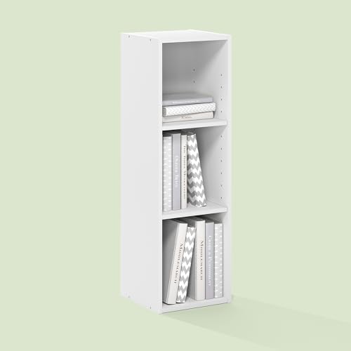 Hagen 3-Tier Narrow Bookshelf, Bookcase, Storage Cube, 10-inch Width, for Small Spaces, Living Room, Bedroom, Home Offic