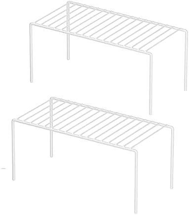 Redrubbit 2 Pack(10.6 x 5.1 Inch) Cabinet Storage Shelf Rack, Rustproof Kitchen Counter and Cabinet Shelf, Small Storage