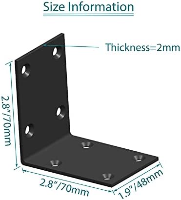 Black Stainless Steel Corner Bracket L Brackets Metal Corner Brace