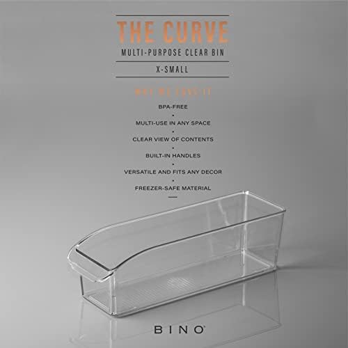 BINO | Plastic Storage Bins, Small | THE CURVE COLLECTION | Multi-Use Organizer Bins | Storage Containers Kitchen, Pantr