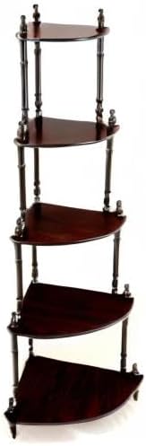 Frenchi Home Furnishing 5-Tier Corner Stand, Dark Cherry
