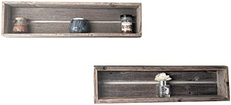 Rockin' Wood Reclaimed Wood Shadow Box Decorative Floating Shelf with Wood Backing for Home, Office, Bedroom, and More, 