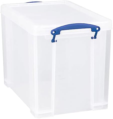 Really Useful Box 19L Stackable Plastic Storage Container with Lid, Clear