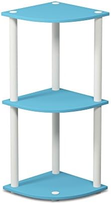 3-Tier Corner Shelf, Display Storage Shelves with Open Shelves, Corner Bookshelf for Organization and Storage, Home Offi