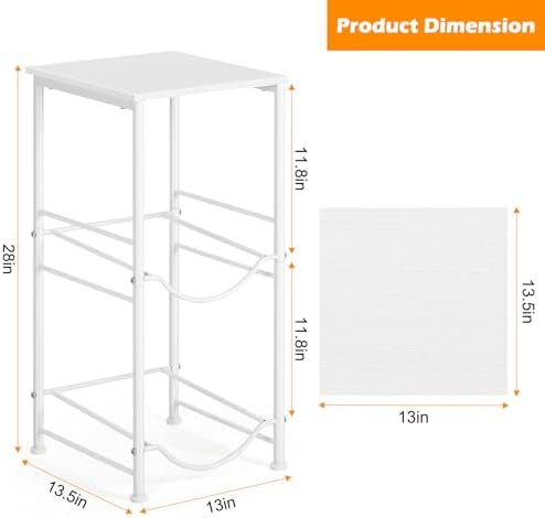 5 Gallon Water Jug Holder Water Dispenser Stand with Top Shelf, 5 Gal Water Bottle Holder with 2 Slots Round Metal Frame