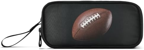 Wfrish Rugby Pencil Case Football Pencil Pouch Big Capacity 3 Compartments Back to School Supplies for Teen Girl Boy Pouch Pen Bag Large Storage Organizer with Zipper Handle for Men Women