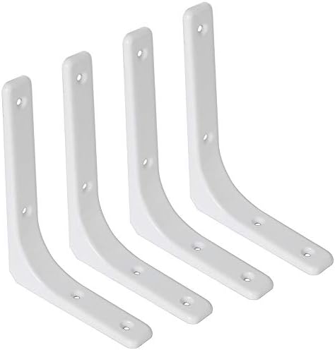SAYAYO Wall Shelf Bracket White, 8 X 6 Inch Heavy Duty L Bracket for Wood