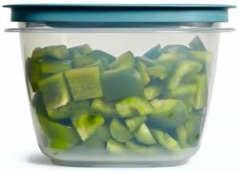 Rubber maid Storage Containers, Easy Find Lids, Teal, 7 cup, Flex & Seal, Leak Proof Lids, Food Storage Set, Clear Meal 