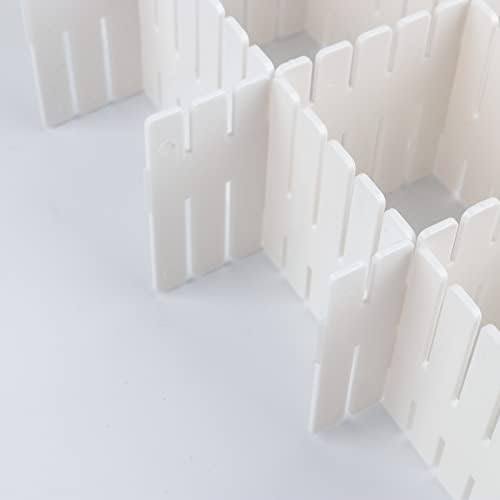 JOIKIT 64 Pack White Plastic DIY Grid Drawer Dividers, Adjustable Drawer Divider Organizer, Household Storage Makeup Soc