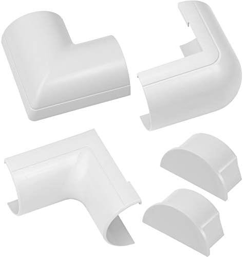 D-Line Large Cable Raceway Accessory Pack, Join 2in x 1in Cord Cover Lengths, 5 Accessories Included, Hide Cords Around 