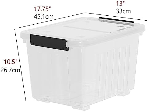 4-Pack 35 Quart Plastic Storage Bin with Secure Lid and Wheels