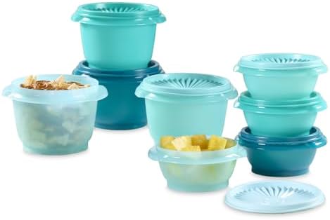 Tupperware Heritage Collection, New 16 Piece Food Storage Container Set in Vintage Green, Dishwasher Safe and BPA Free (8 containers, 8 lids)