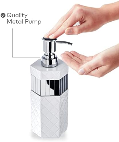 Creative Scents Quilted Mirror 6 Piece Bathroom Accessories Set