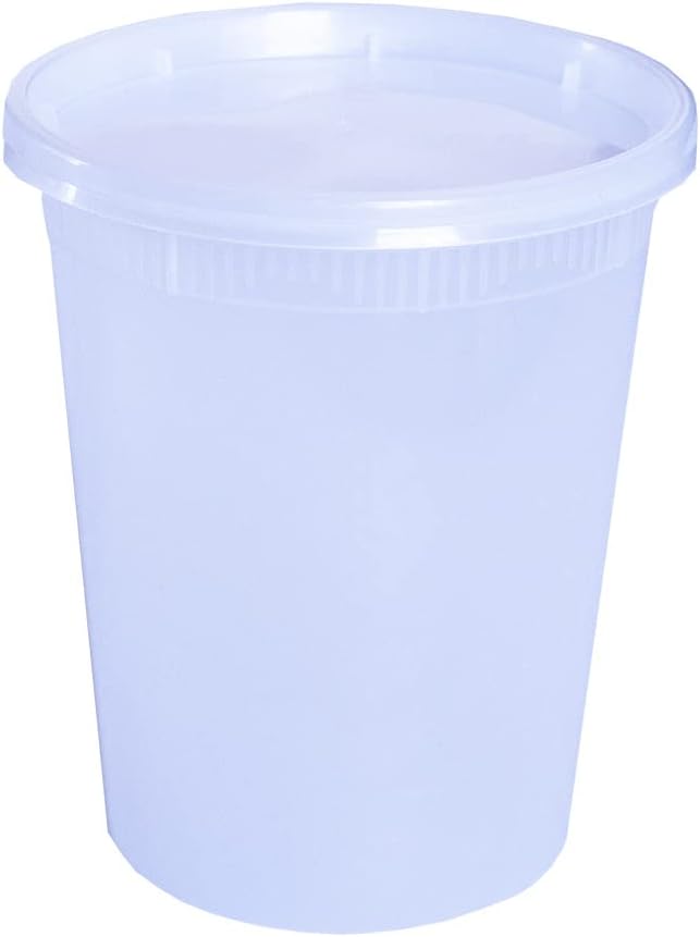 Deli Food Container (24 set - 32 oz) | with Lids - For Storage, Slime, Takeout, Leftovers Includes Air-Tight Lids, Ideal for Soups, Stews, and Meal Prep