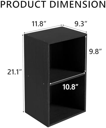 Wooden 2 Cube Storage Organizer, 2 Tier Storage Cubes Storage Display Cubby, Versatile Cubes Shelf and Cubby Organizer f