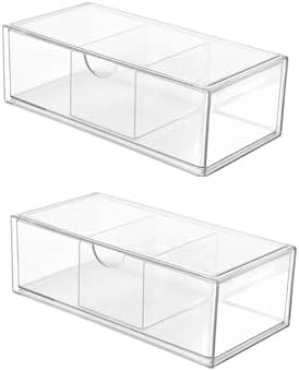 Hair Accessories Organizer for Girls, Clear Acrylic Hair Tie Organizer, or Headband, bows，Cute Small Stackable Storage D