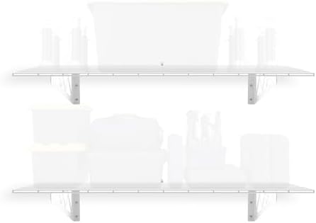 MonsterRax 24x48 White Garage Wall Shelf 2-Pack, 500lb, White