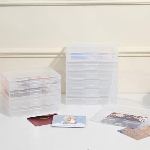 novelinks 10 Pack 4"x6" Clear Photo Storage Boxes and Photo Box Organizers