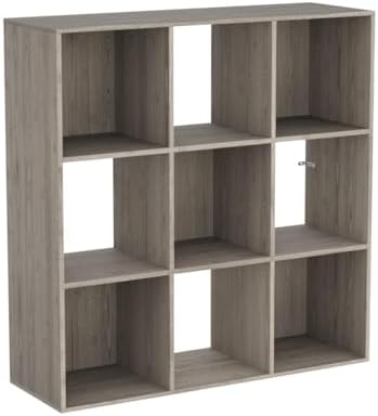 Fencer Wire 11-Inch Cube Storage Organizer Shelf w/Back, with Exterior Edge, Room Storage Shelves Divider, Bookcase, 9-C
