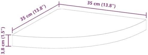 vidaXL Floating Corner Shelf in Oak Finish | Honeycomb MDF and Metal Construction | Wall-Mounted | Easy Installation | I