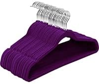 Utopia Home Velvet Hangers, Purple, 20 Pack | Luxury Non-Slip Slim Pant & Coat Hangers, Strong Space-Saving Clothes Hangers with Pants Bar and 360° Swivel Hook
