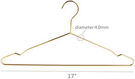17 Inch Metal Clothes Hanger 20 Pack, 4.0mm Heavy Duty Garment Hanger （Gold）