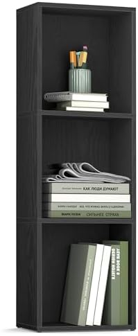 VASAGLE Bookshelf, 3-Tier Bookcase, 11.8 x 9.4 x 37.3 Inches