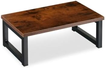 Relaxdays Monitor Stand, Screen Raiser for Desk, Office and Home, HxWxD: 15 x 40 x 23 cm, Industrial Design, Brown/Black