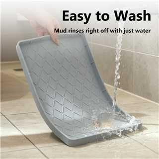 MateeyLife Silicone Mat Waterproof 12"X19", Ideal for Dog and Cat Food Mat, Dog Bowl Mats for Food and Water, Pet Placemat with Lip for Messy Drinkers to Protect Floor, Light Grey