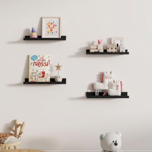 Dreamland Picture Ledge Shelf for Wall, Floating Shelves Set of 2,18 inch Long Floating Shelves with Lip for Living Room