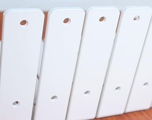 16 Pack - L 8" x H 6" x W1.5, 5mm Thick White L Shelf Bracket, Iron Shelf Brackets, Metal Shelf Brackets, Floating Shelf