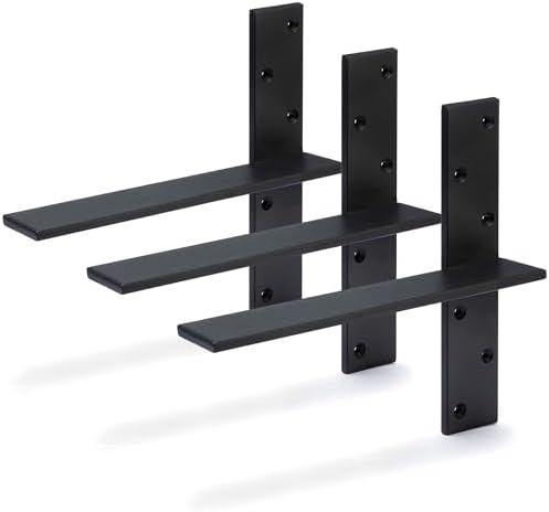 Free Hanging Countertop Support Bracket 14" Lx2.5 W 3 Pack Heavy Duty Hidden Floating Wall Shelf Bracket 3/8" Thick for 