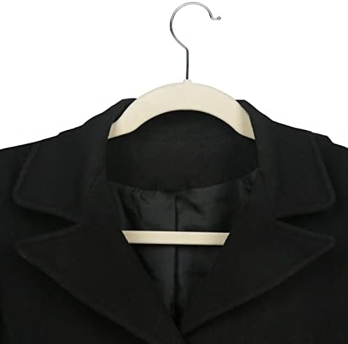 Simplify Extra Wide 21" Velvet Coat Hangers | 24 Pack | Slim Design | Heavy Duty | Holds 10 Pounds | Closet Organization | Shirt & Clothes | Ivory