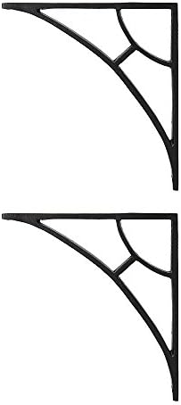 A29 Shelf Brackets, Iron, Black Powder Coat Finish, Set of 2
