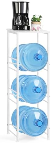 5 Gallon Water Bottle Jug Holder 3-Tier Water Bottle Holder Organizer with Top Shelf, Heavy Duty Water Dispenser Stand R