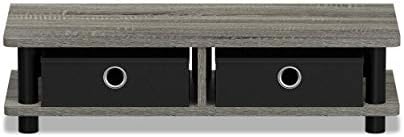 FURINNO Turn-N-Tube Monitor Stand, French Oak Grey/Black