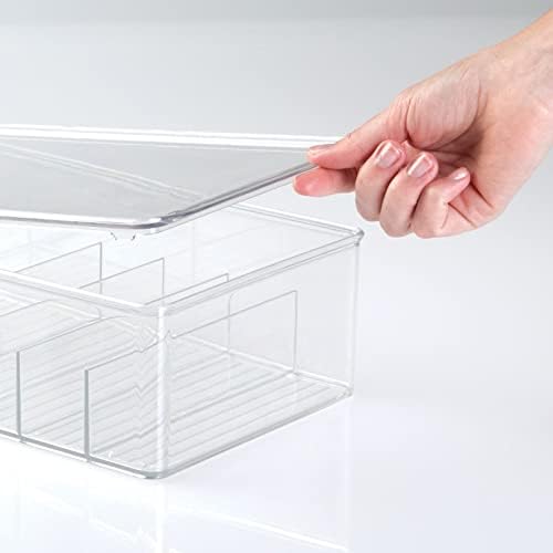 mDesign Stackable Plastic Storage Organizer Container for Kitchen Cabinets, Pantry, Countertops - Holds Kids, Child/Todd