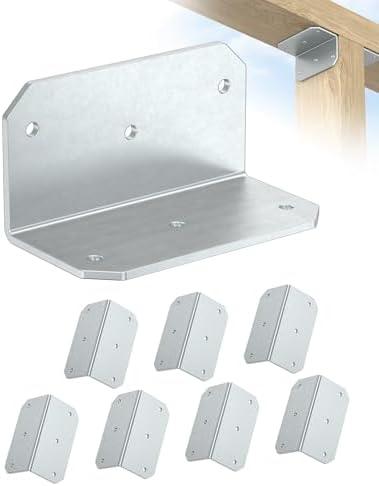 4 Inch L Bracket Corner Brace, 90° Angle Iron, Galvanized 8Pcs