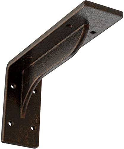 Ekena Millwork BKTM02X08X04EBABZ Steel Bracket Embrey, 2"W x 8"D x 4 1/4"H, Antiqued Bronze