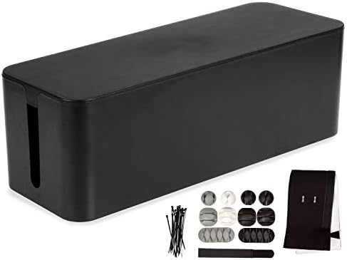 Iron Forge Cable Large Cable Management Box, Black, Includes Cable Sleeve