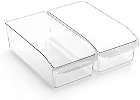 BINO | Plastic Storage Bins, Small | THE CURVE COLLECTION | Multi-Use Organizer Bins | Storage Containers Kitchen, Pantr