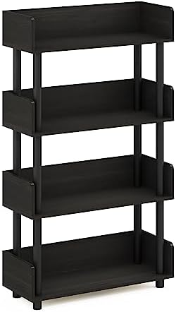 Furinno TURN-N-TUBE 4-Tier Display Shelf, Storage Shelves, Book Shelf, Open Shelves with Rounded Corner Top Edges, for O