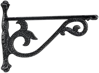 khtumeware 4 Pack Heavy Duty Hammered Black Iron Shelf Brackets 8 Inch Wall Mounted Shelf Brackets Decorative Metal Wall