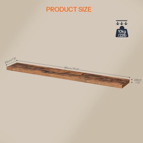 HOOBRO 70.9" Floating Shelves for Wall, Set of 2 Wall Mounted Shelf