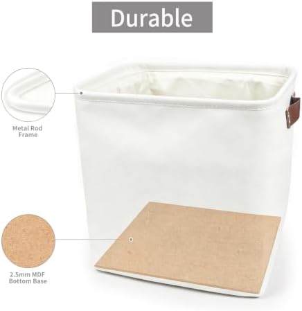 Bagnizer Collapsible Fabric Storage Cubes 11x11 Cube Storage Bins, 4 Pack Closet Baskets Box with Handles for Organizing