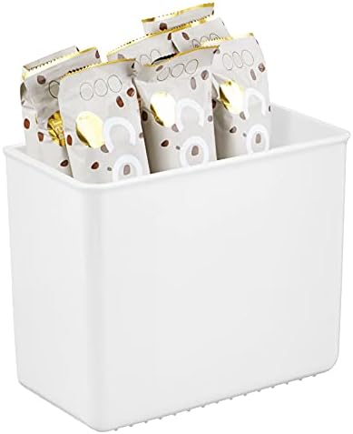 mDesign Plastic Adhesive Mount Storage Organizer Container for Kitchen or Pantry Wall Organization - Space Saving Holder