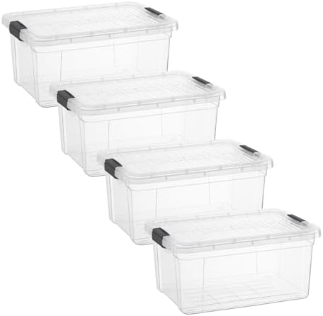 Superio 11 Quart Clear Plastic Storage Boxes with Lids, Stackable Organizer Containers, BPA-Free Storage Bins for Home, 