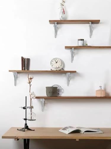 Decorative Shelf Bracket 10 inch, White Brackets for Shelving, Heavy Duty Vintage, DIY Projects, Hardware Included, 2 Pa