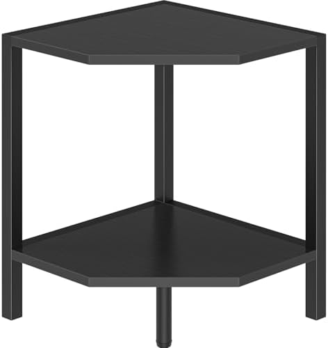 Creso hom Corner Shelf Stand, 2 Tier Industrial Corner Bookshelf